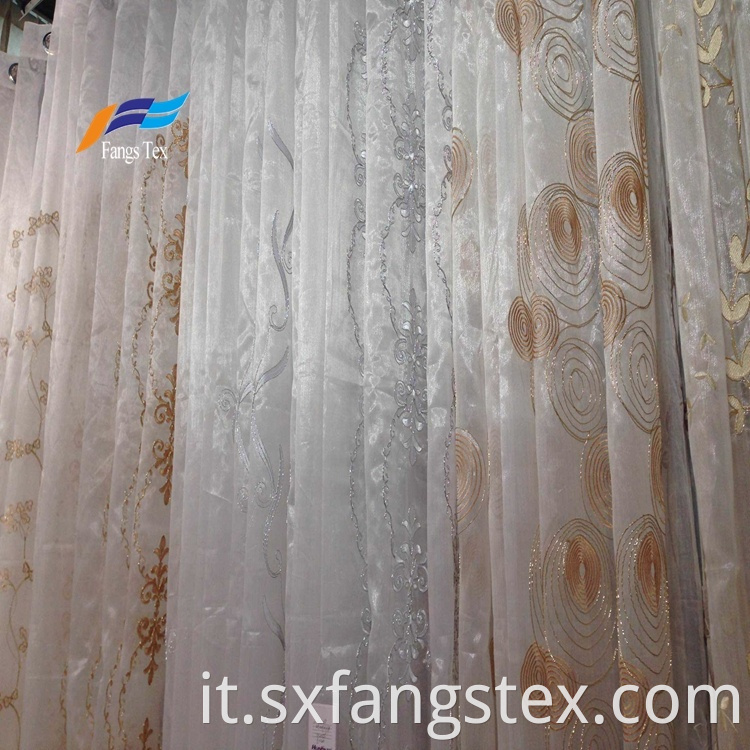 Textile Factory Embroidered Fabric Window Voile Curtain 1